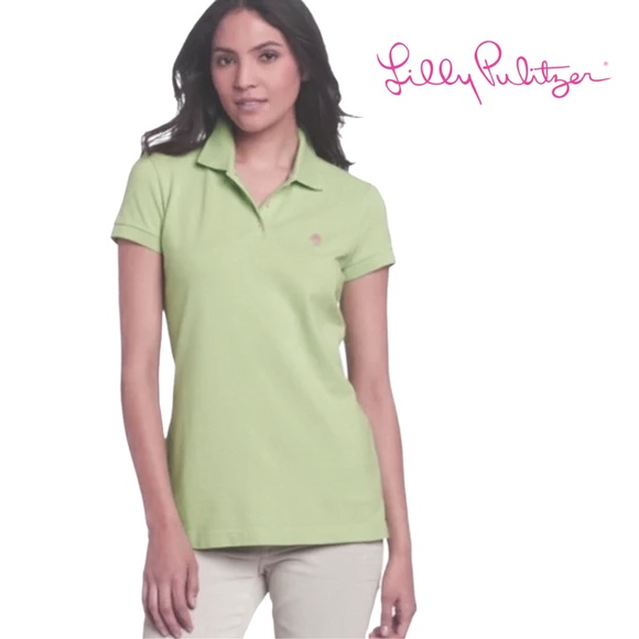Lilly Pulitzer Polo Shirt Golf Pima Cotton White Label Top Pullover EUC - Picture 1 of 15